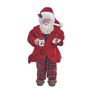 Noel com Roupao Vermelho Branco Preto 30cm - 1 Un
