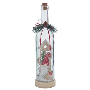 Garrafa Decorativa Vermelho Branco Verde 31cm - 1 Un