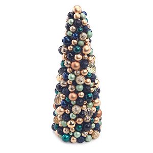 Topiaria Bolas Ouro Verde Azul 37cm - 1 Un