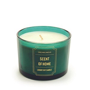 Vela Aromática com Porta Velas Verde 11X11cm - 1 Un