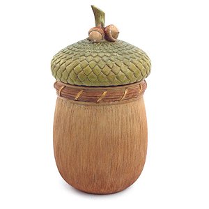 Porta Jóias Noz Verde Marrom 14X14cm - 1 Un