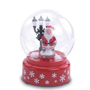 Globo Noel com Neve Musica Vermelho /Branco 18cm 3AAA - 1 Un
