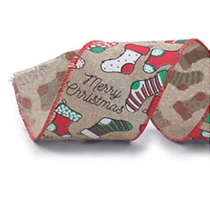 Fita Meias Natalinas 6,3X914cm - 1 Un