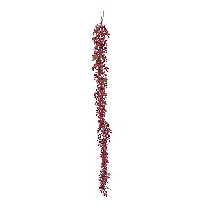 Galho Longo com Frutas Folhas Vermelho Verde 170cm - 1 Un