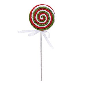 Galho Lollipop Listra Vermelho Verde Branco 42X11cm - 1 Un