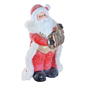 Noel Decor com Sanfona Vermelho Branco Ouro 43cm (Rainbow) - 1 Un