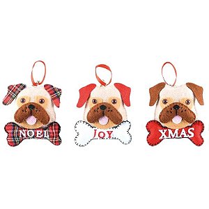 Enfeite Pendurar Cara Cachorro Sortido Beg Marrom - 1 Un