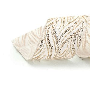 Fita Trabalhada com Glitter Ouro 450X10cm - 1 Un