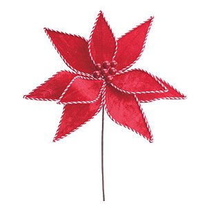 Poinsétia com Glitter Vermelho 40cm - 1 Un