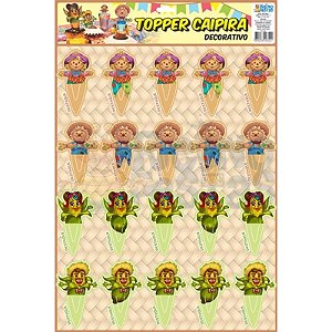 Topper Caipira - Cartela com 20 Un