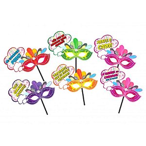 Placa Máscara Frases Divertidas - 6 Un