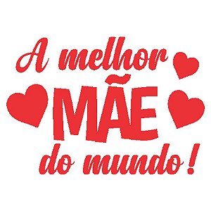 Adesivo Vinil Mãe Eu Te Amo Vermelho - 1 Un