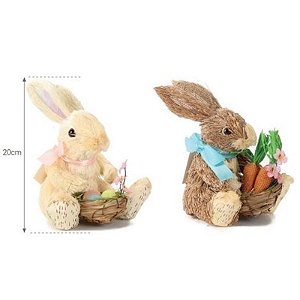 Coelho Páscoa com Cesta Sortido 20cm - 1 Un