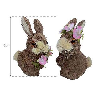 Coelho Páscoa com Rosas Sortido 12cm - 1 Un