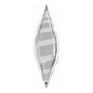 Balão Qualatex 38" - Taper Solto - Taper Espiral Prata - 1 Un
