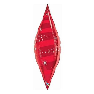 Balão Qualatex 38" - Taper Solto - Taper Espiral Vermelho Rubi - 1 Un