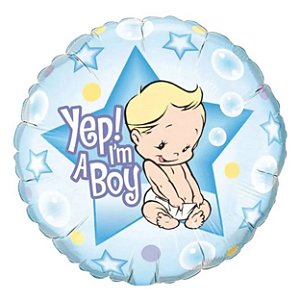 Balão Qualatex 18" - Redondo - Yep! I"M A Boy - 1 Un