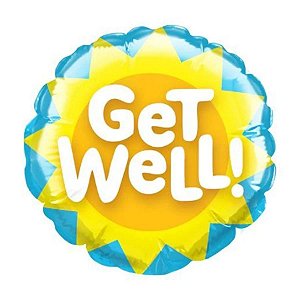 Balão Qualatex 4" - Redondo Solto - Get Well!-Sol - 1 Un