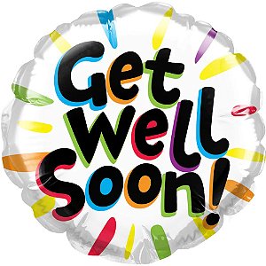 Balão Qualatex 4" - Redondo Solto - Get Well Soon!-Vistoso - 1 Un