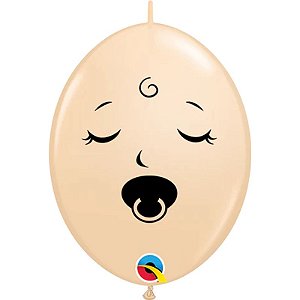 Balão Qualatex 6" - Q-Link Blush - Rosto De Bebê-Sonolento - 50 Un