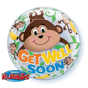 Balão Qualatex 22" - Bubble Simples - Get Well Soon-Macaquinhos - 1 Un