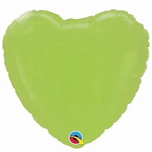 Balão Qualatex 04" - Coração - Verde Lima Metalizado Liso - 1 Un