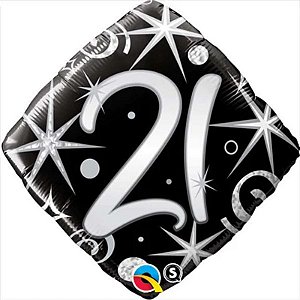 Balão Qualatex 18" - Diamante - 21-Faíscas E Espirais - 1 Un
