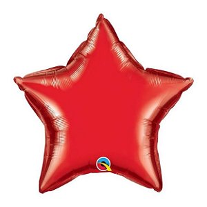 Balão Qualatex 20" - Estrela - Vermelho Rubi Metalizado Liso - 1 Un