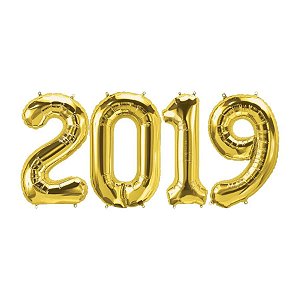 Balão Qualatex 16" - Kit - 2019 Ouro - 1 Un