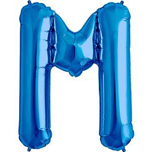 Balão Qualatex 34" - Letra - M Azul - 1 Un