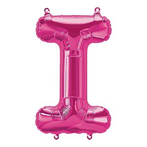 Balão Qualatex 34" - Letra - I Magenta - 1 Un