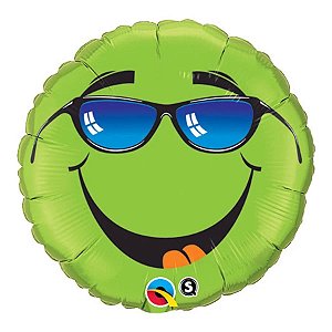 Balão Qualatex 18" - Redondo - Sorriso Bacana Verde - 1 Un