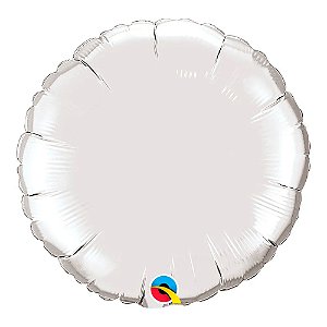Balão Qualatex 18" - Redondo - Prata Metalizado Liso - 1 Un