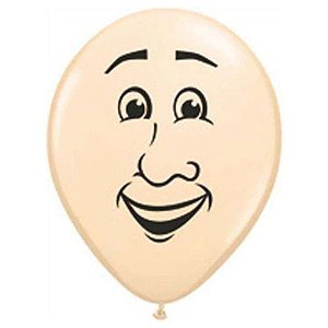 Balão Qualatex 5" - Redondo Blush - Rosto De Homem - 100 Un