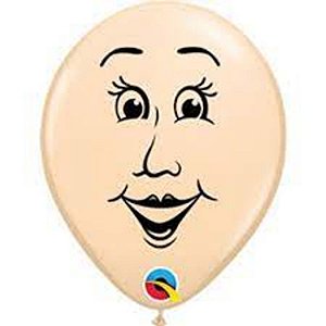 Balão Qualatex 5" - Redondo Blush - Rosto De Mulher - 100 Un
