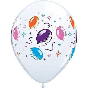 Balão Qualatex 11" - Redondo Branco - Balões Y Serpentinas De Festa - 50 Un