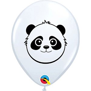 Balão Qualatex 5" - Redondo Branco - Urso Panda - 100 Un