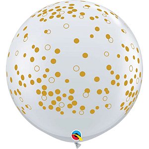Balão Qualatex 3" - Transparente - Pontos De Confete - 2 Un