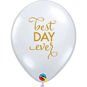 Balão Qualatex 11" - Transparente - Best Day Ever - 50 Un