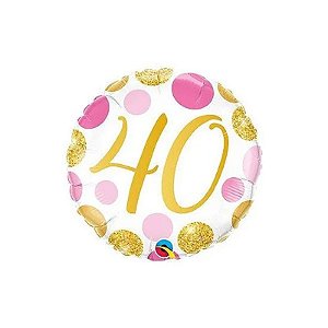 Balão Qualatex 18" - Redondo Hol - 40-Brilho Bolas E Bolinhas - 1 Un