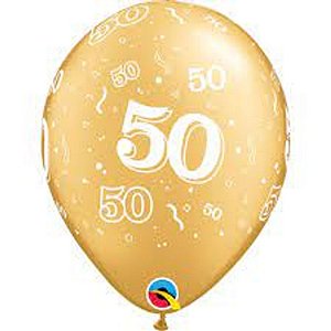 Balão Qualatex 11" - Redondo Ouro - 50 - 50 Un