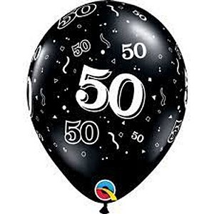 Balão Qualatex 11" - Redondo Preto Onix - 50 - 50 Un