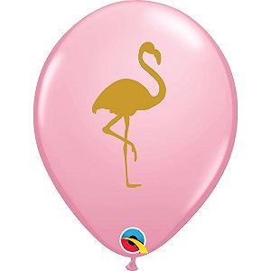 Balão Qualatex 11" - Redondo Rosa - Flamingo - 50 Un