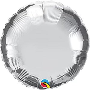 Balão Qualatex 09" - Redondo - Prata Metalizado Liso - 1 Un