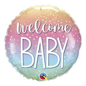 Balão Qualatex 04" - Redondo Solto - Welcome Baby-Confetes E Poás - 1 Un
