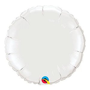 Balão Qualatex 09" - Redondo - Branco Metalizado Liso - 1 Un