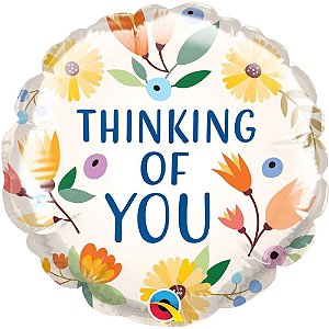 Balão Qualatex 4" - Redondo Solto - Thinking Of You-Floral - 1 Un