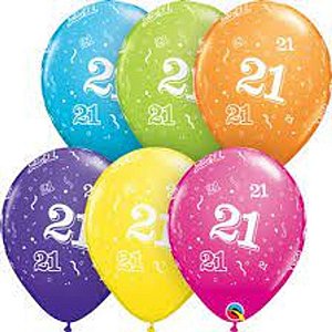 Balão Qualatex 11" - Redondo Sortido Tropical - 21 A-R - 50 Un
