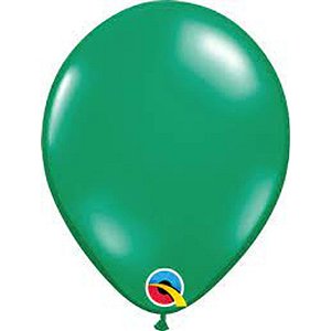 Balão Qualatex 9" - Redondo Verde Esmeralda - Liso Látex - 100 Un