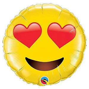 Balão Qualatex 28" - Shape - Smiley-Apaixonado - 1 Un
